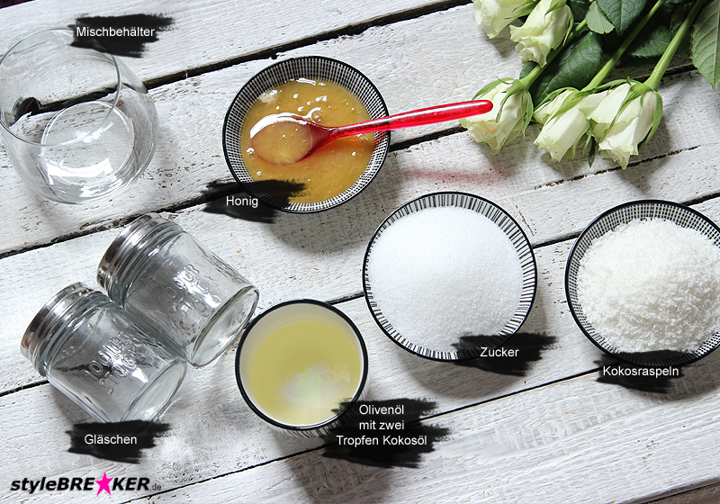 DIY Body Scrub Honey Coconut Zutaten