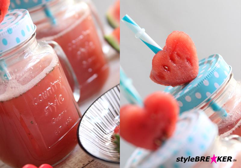 Eistee Wassermelone Minze Erdbeer c