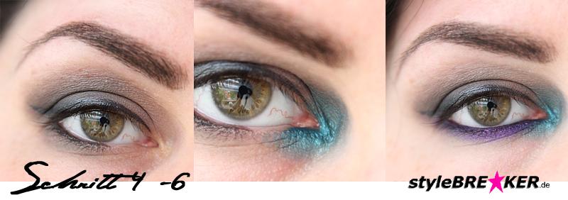 Beauty Inspiration - Make-Up in Purple, Petrol, Grey - Step by Step 2