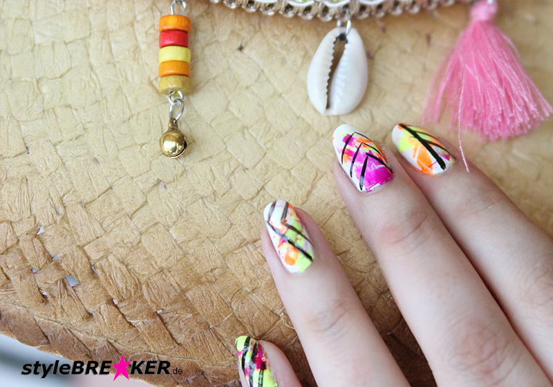 Neon Splatter Nails Tutorial Nailart Nageldesign 1c