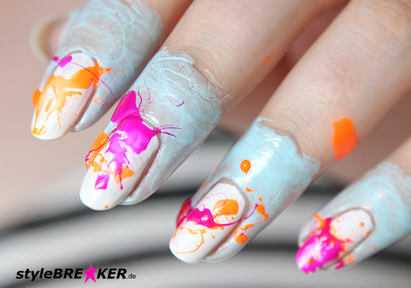 Neon Splatter Nails Tutorial Nailart Nageldesign 1g