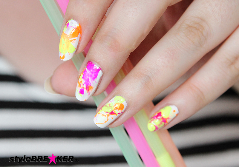 Neon Splatter Nails Tutorial Nailart Nageldesign 1j