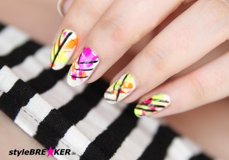 Neon Splatter Nails Tutorial Nailart Nageldesign 1l