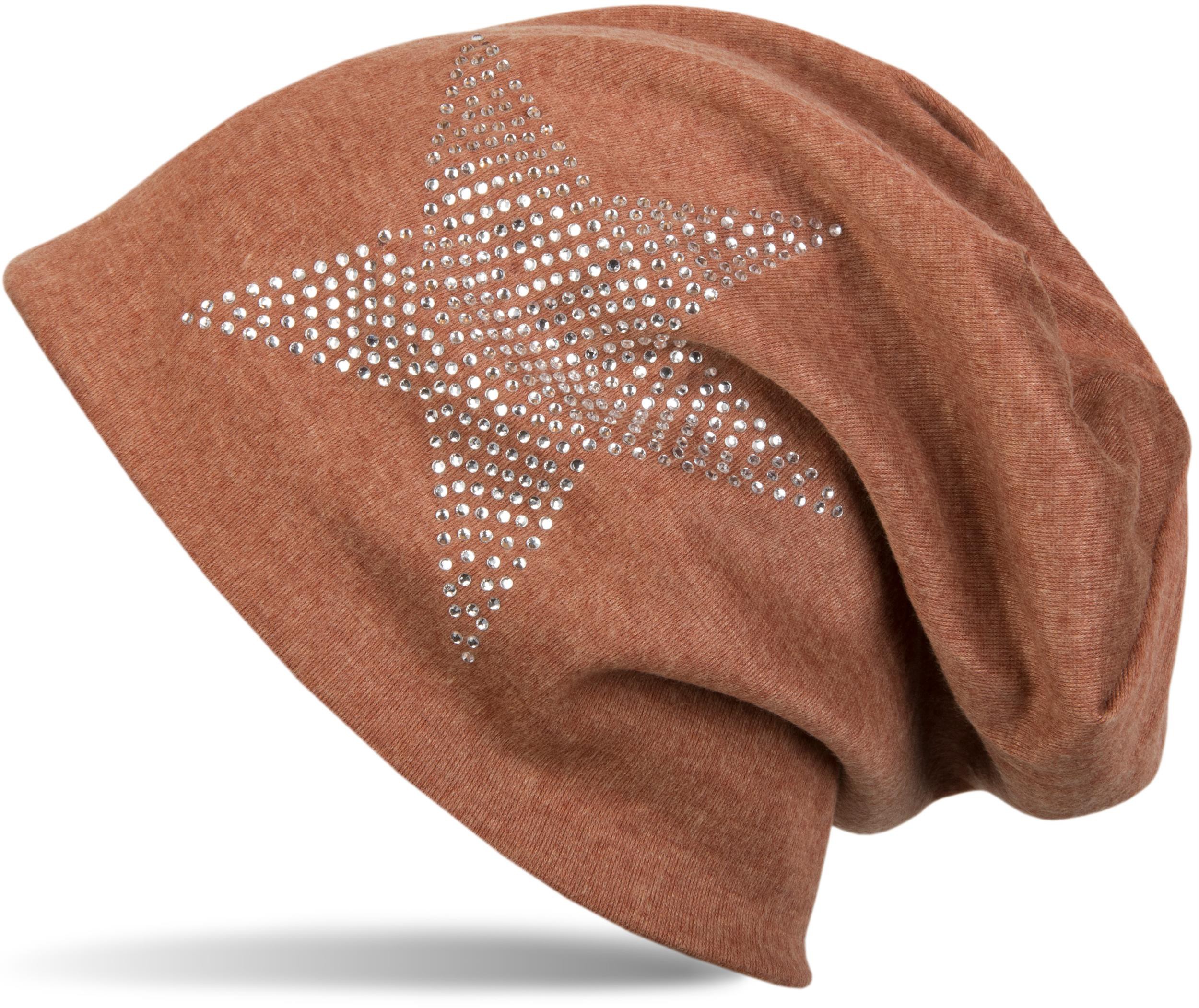 StyleBREAKER Beanie Mütze Unisex Mit Strass Stern - Warme Wintermütze